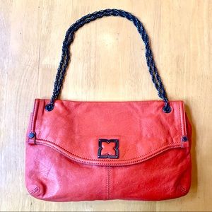 BCBG red leather chain strap purse
